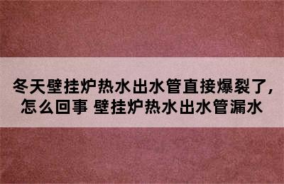 冬天壁挂炉热水出水管直接爆裂了,怎么回事 壁挂炉热水出水管漏水